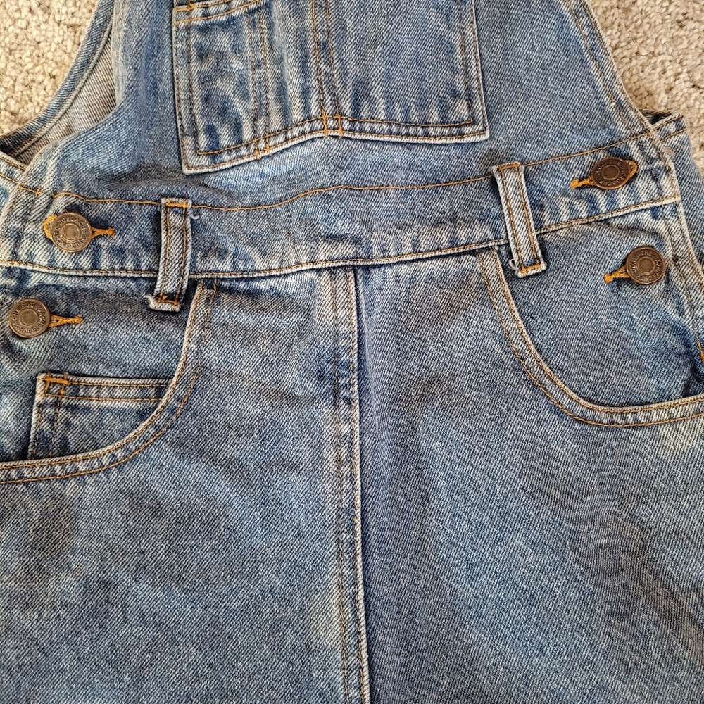 Vtg EUC Jordache Small Denim Blue Women's Overalls Logo - Picture 5 of 8